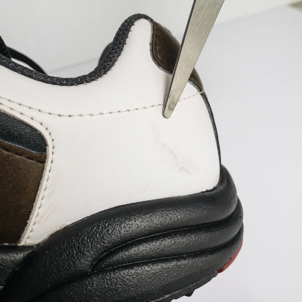 FootJoy Golf Shoes Mens 8 White Brown Black Spiked FlexZone READ